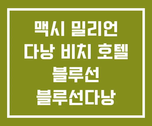 맥시 밀리언 다낭 비치 호텔 블루선 블루선다낭 비치호텔