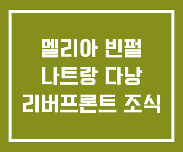 멜리아 빈펄 나트랑 다낭 리버프론트 조식 멜리아 빈펄 나트랑 다낭 리버프론트 조식