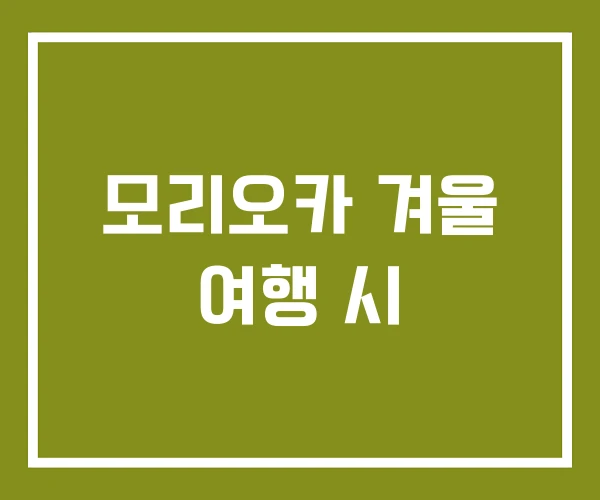 모리오카 겨울 여행 시