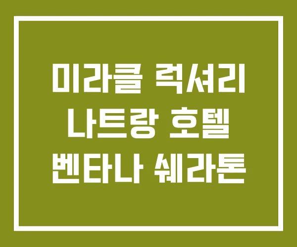 미라클 럭셔리 나트랑 호텔 벤타나 쉐라톤
