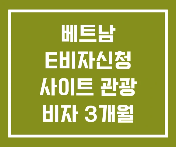 베트남 E비자신청 사이트 관광 비자 3개월