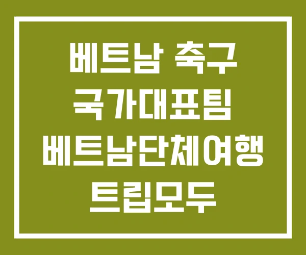 베트남 축구 국가대표팀 베트남단체여행 트립모두 베트남어