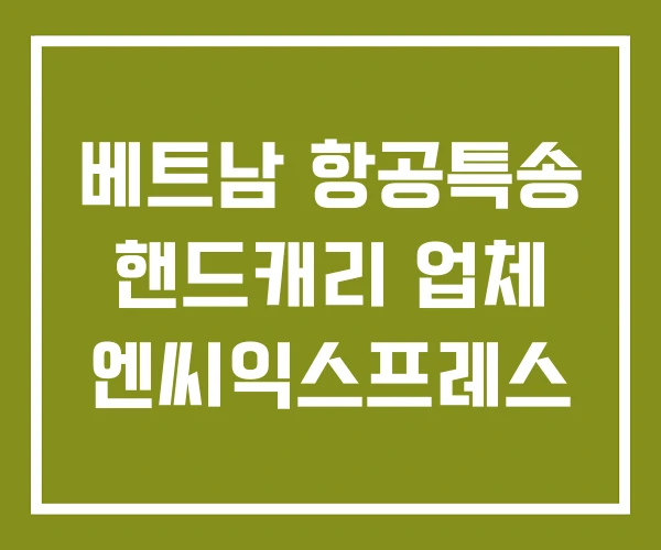 베트남 항공특송 핸드캐리 업체 엔씨익스프레스