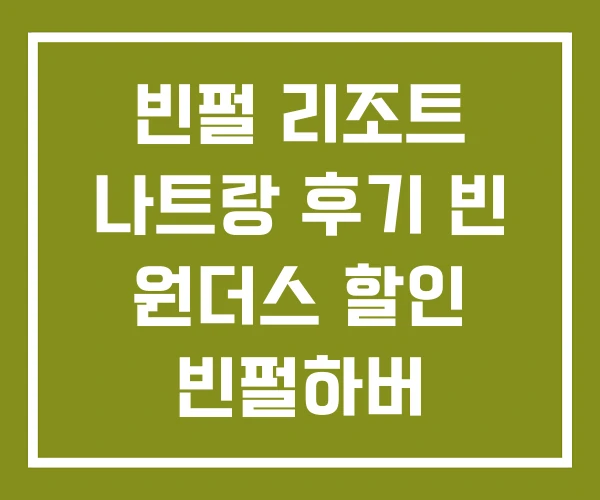 빈펄 리조트 나트랑 후기 빈 원더스 할인 빈펄하버 빈펄 리조트 나트랑 후기 빈 원더스 할인 빈펄하버