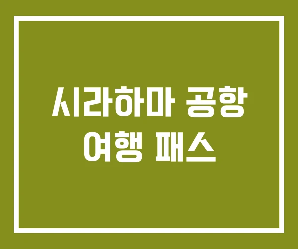 시라하마 공항 여행 패스