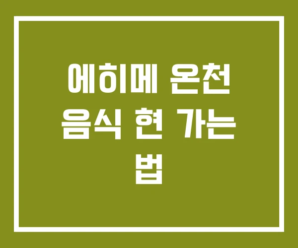 에히메 온천 음식 현 가는 법 에히메 온천 음식 현 가는 법