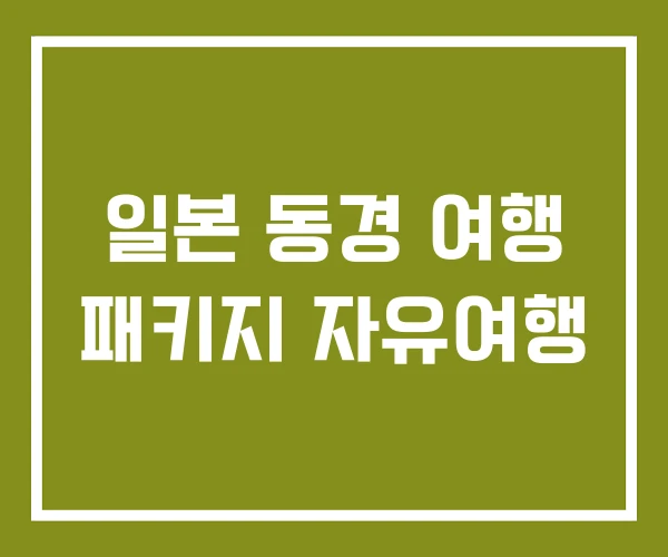 일본 동경 여행 패키지 자유여행