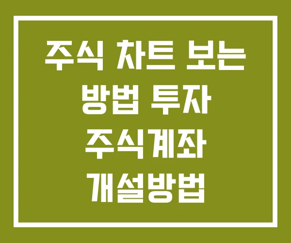 주식 차트 보는 방법 투자 주식계좌 개설방법 주식 차트 보는 방법 투자 주식계좌 개설방법