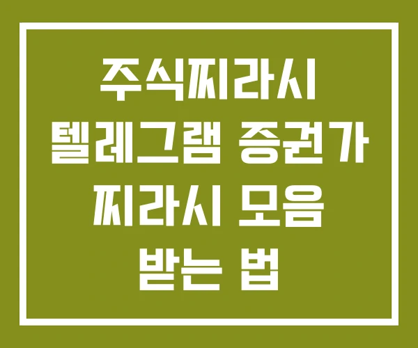 주식찌라시 텔레그램 증권가 찌라시 모음 받는 법 주식찌라시 텔레그램 증권가 찌라시 모음 받는 법