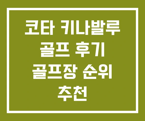 코타 키나발루 골프 후기 골프장 순위 추천