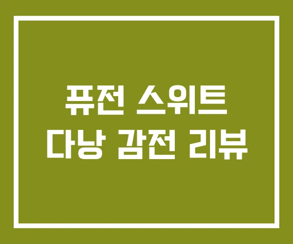 퓨전 스위트 다낭 감전 리뷰