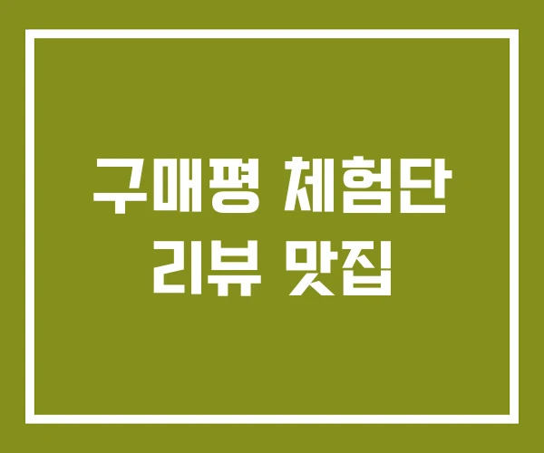 구매평 체험단 리뷰 맛집
