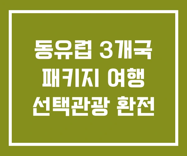 동유럽 3개국 패키지 여행 선택관광 환전