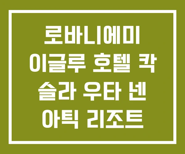 로바니에미 이글루 호텔 칵 슬라 우타 넨 아틱 리조트