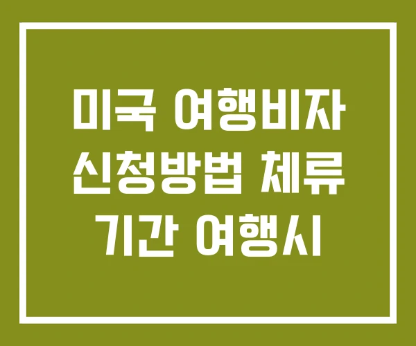 미국 여행비자 신청방법 체류 기간 여행시