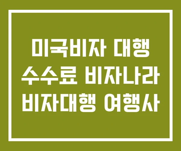미국비자 대행 수수료 비자나라 비자대행 여행사 미국비자 대행 수수료 비자나라 비자대행 여행사