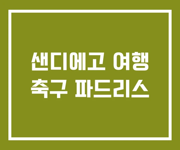샌디에고 여행 축구 파드리스 샌디에고 여행 축구 파드리스
