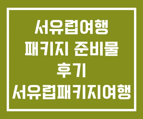 서유럽여행 패키지 준비물 후기 서유럽패키지여행 하나투어