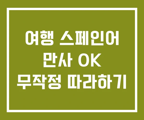 여행 스페인어 만사 OK 무작정 따라하기